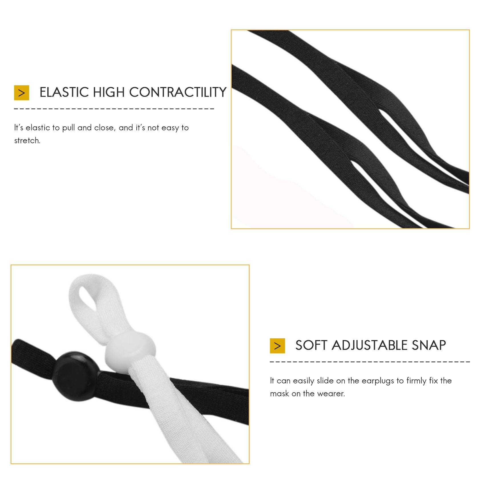 Mask Lanyard Adjustable - A27F-2000 Buah Tali Karet Jahit dengan
