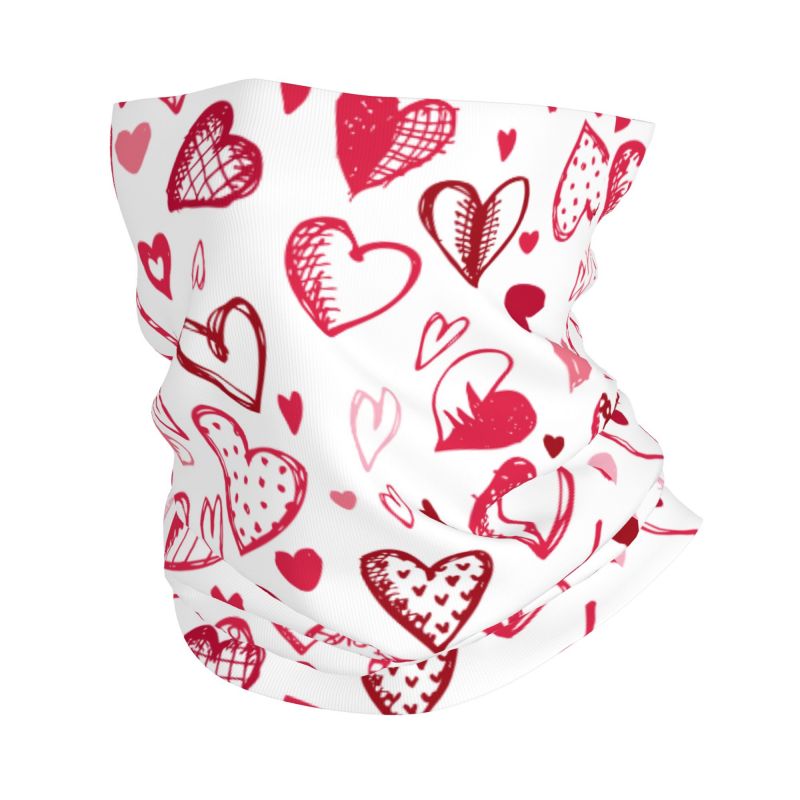 Bandana Hati Cinta Merah Muda  - Neck Gaiter Face Cover ulasan dan harga