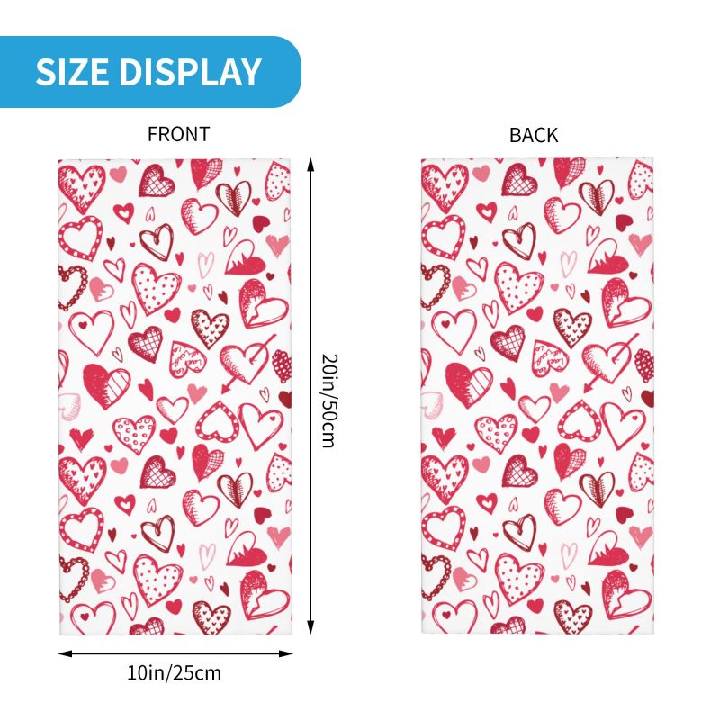 Bandana Hati Cinta Merah Muda  - Neck Gaiter Face Cover ulasan dan harga